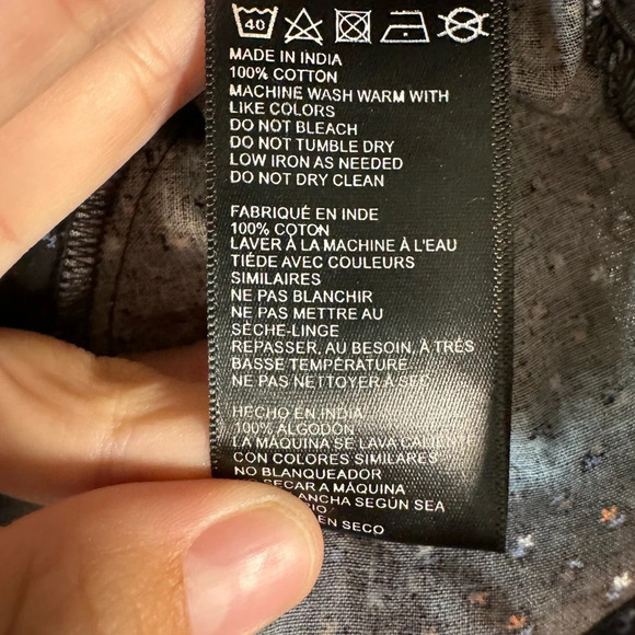 UO Urban Outfitters Tilly Smock Mini Dress Black Ditzy Floral Womens Size Medium - Picture 7 of 10